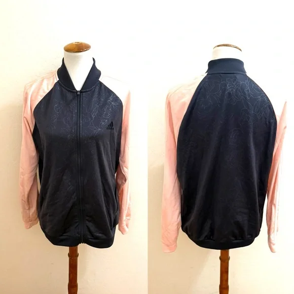 adidas Black and Pink Bomber Jacket - Picture 2 of 3